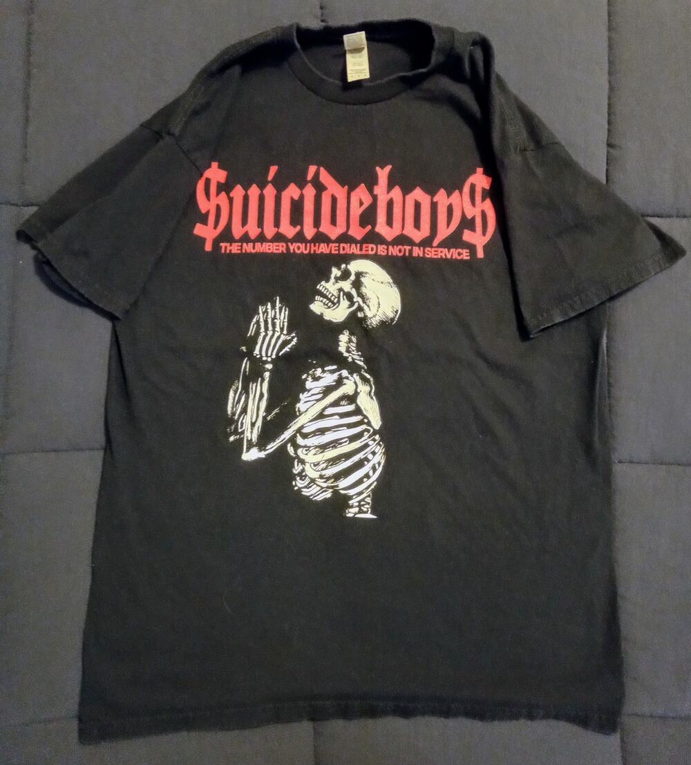 $UICIDEBOY$ Skeleton The Number You Have Dialed Graphic T-Shirt Trap Metal SZ M